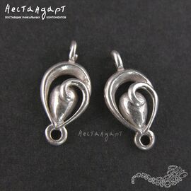 Коннектор Plant Sterling Silver 12х5 мм