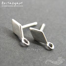Швензы-пусеты Rhombus Sterling Silver 11 мм (пара)