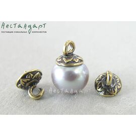 Концевик с петлей и штифтом Patina Bronze 7х6 мм