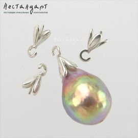 Концевик со штифтом Leaves Sterling Silver 8х4 мм