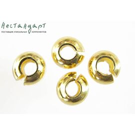 Маскировочные (Обжимные) бусины Vermeil Sterling Silver 4 мм