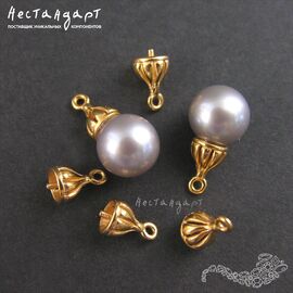 Концевик со штифтом Truffle Vermeil Sterling Silver 9х5 мм