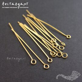 Пин с петлей Vermeil Sterling Silver 35х0,6 мм