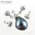 Концевик со штифтом Truffle Sterling Silver Rhodium Plated 9х5 мм