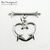 Замок-тогл Heart Rhodium Plated 13х14 мм