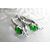 Швензы Glamorous Emerald Crystal Silver Plated 21х7 мм (пара)