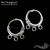 Швензы 3-Ring Sterling Silver 15 мм (пара)