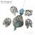 Чашечки для бусин Leaves Sterling Silver 14х9 мм