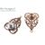 Коннектор Filigree Love Patina Copper 27х19 мм