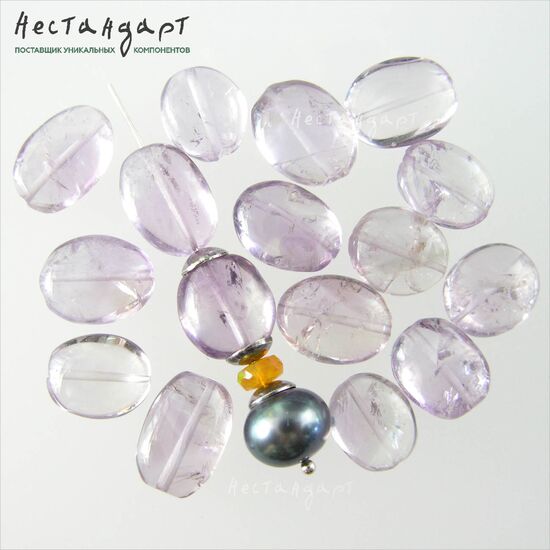 Аметист натуральный Nuggets Oval 8-10x11-15 мм (нить 20 см), изображение 3