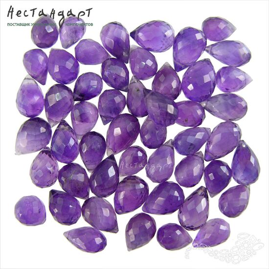 Аметист натуральный капля с огранкой 10-15 мм (уп. 5 шт.), изображение 2