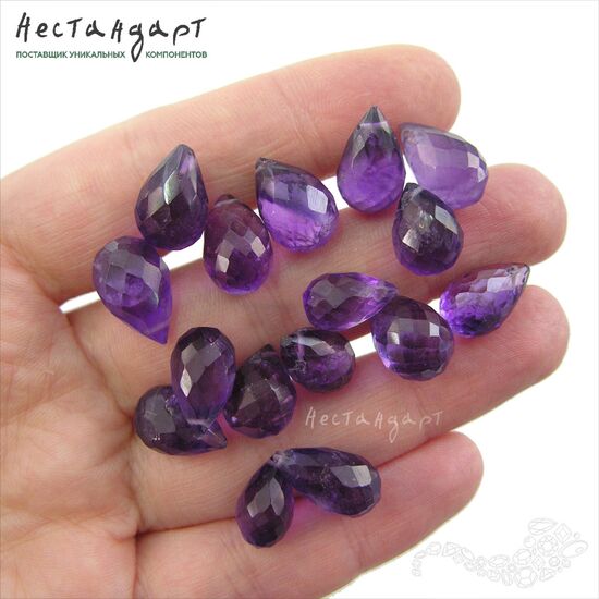 Аметист натуральный, капля с огранкой 13-16 мм, изображение 2