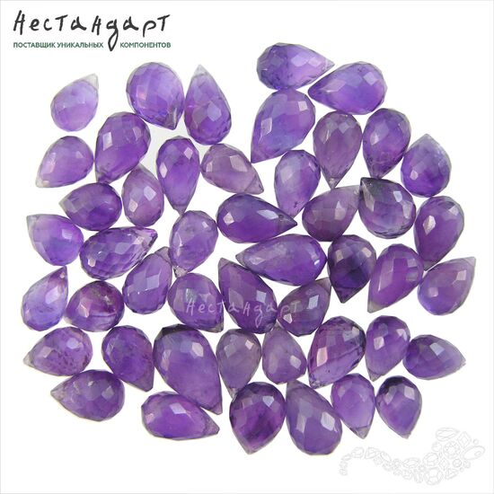 Аметист натуральный, капля с огранкой 13-16 мм, изображение 3