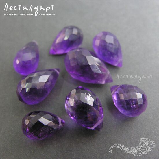 Аметист натуральный, капля с огранкой 13-16 мм, изображение 4