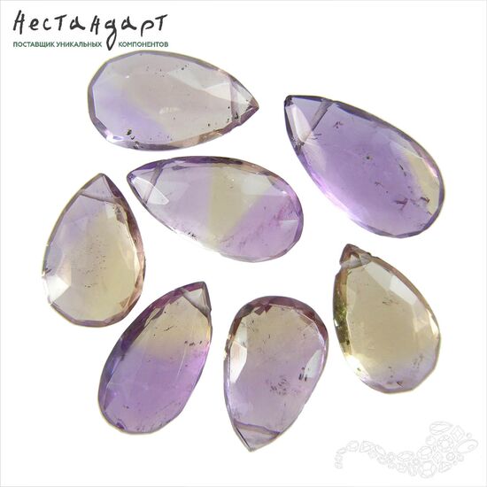 Аметрин натуральный Flat Drop 11-17 мм, изображение 3