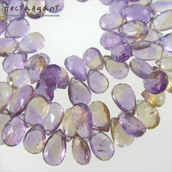 Аметрин натуральный Flat Drop 11-17 мм, изображение 4