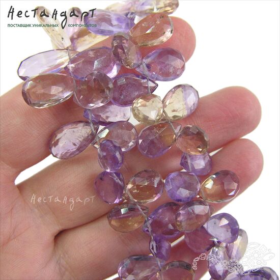 Аметрин натуральный Flat Drop 11-17 мм, изображение 5