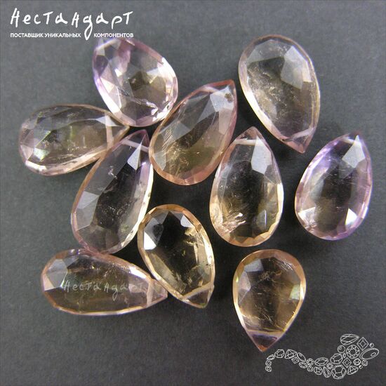 Аметрин натуральный Flat Drop 11-17 мм, изображение 6