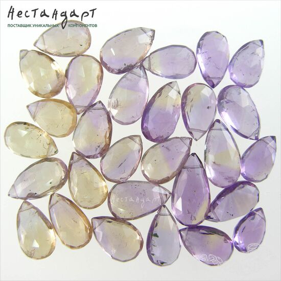 Аметрин натуральный Flat Drop 11-17 мм, изображение 7