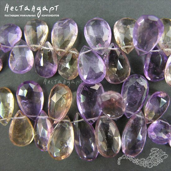 Аметрин натуральный Flat Drop 11-17 мм, изображение 8