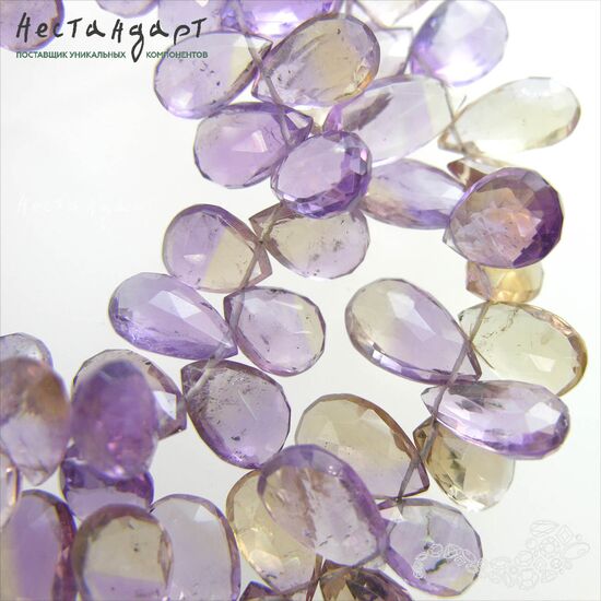 Аметрин натуральный Flat Drop 11-17 мм, изображение 9