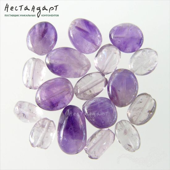 Аметист натуральный Nuggets Oval 11х8 мм (нить 16 см)