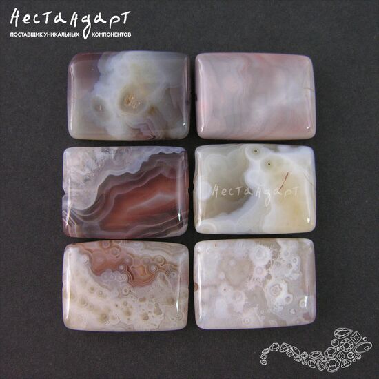 Агат натуральный Rectangle 25х18 мм