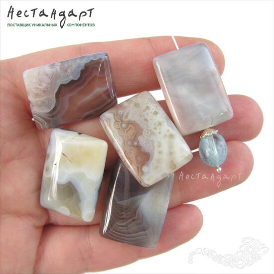 Агат натуральный Rectangle 25х18 мм, изображение 2