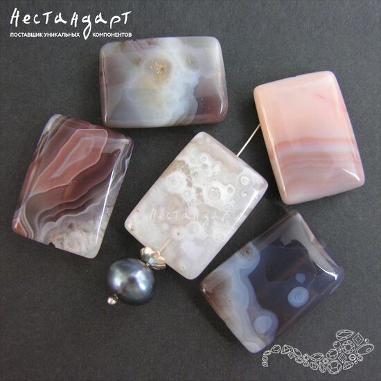 Агат натуральный Rectangle 25х18 мм, изображение 3