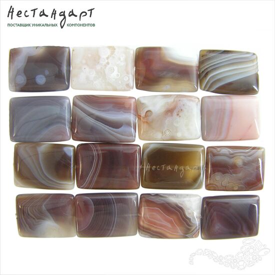 Агат натуральный Rectangle 25х18 мм, изображение 4