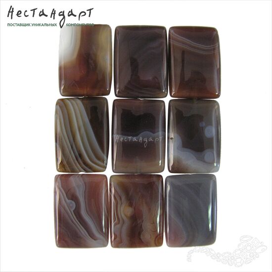 Агат натуральный Rectangle 25х18 мм, изображение 5
