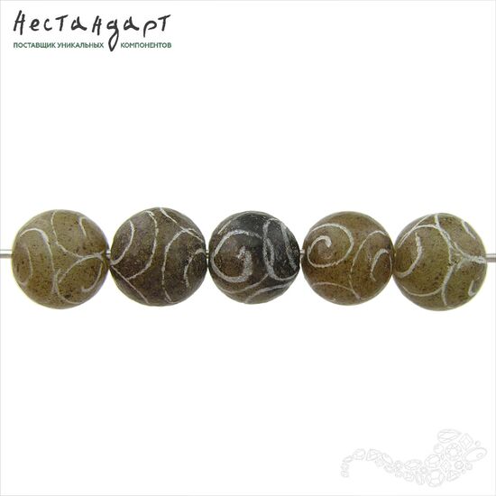 Халцедон натуральный с рисунком 8 мм (уп.10 шт.)