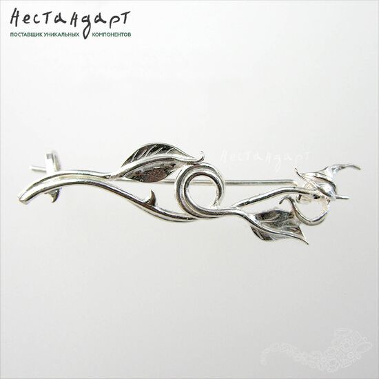 Основа-булавка для броши Эустома 55х15 мм