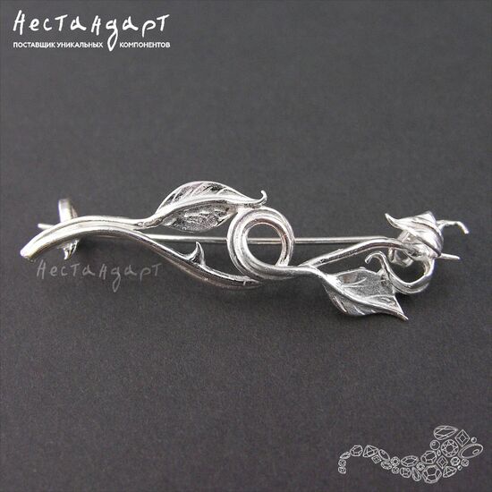 Основа-булавка для броши Эустома 55х15 мм, изображение 5