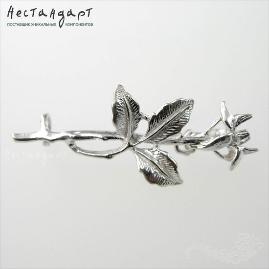 Основа-булавка для броши Шиповник 45х20 мм, изображение 4