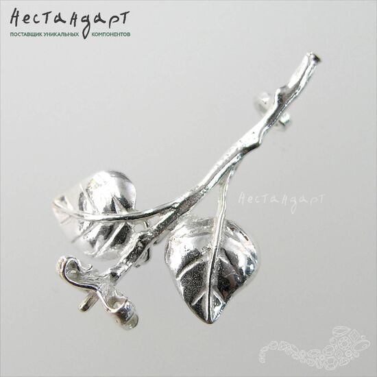 Основа-булавка для броши Роза 37х20 мм, изображение 3