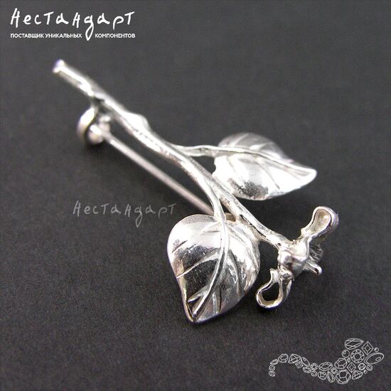 Основа-булавка для броши Роза 37х20 мм, изображение 6