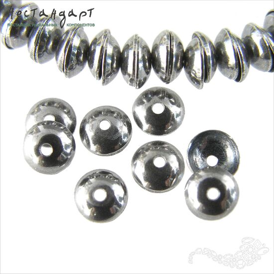 Чашечки для бусин Simple Silver Plated 6х2 мм