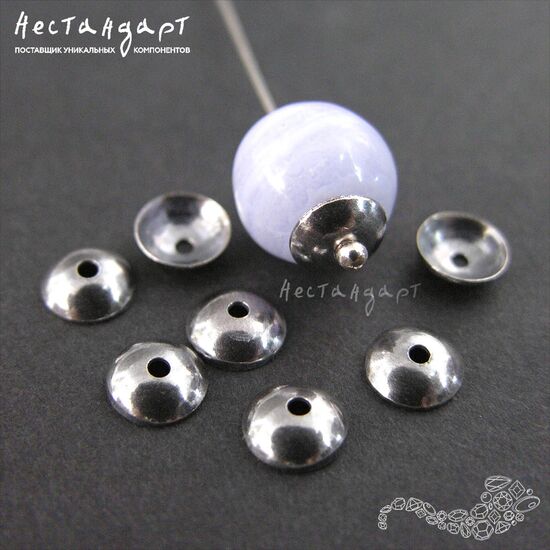 Чашечки для бусин Simple Silver Plated 6х2 мм, изображение 4
