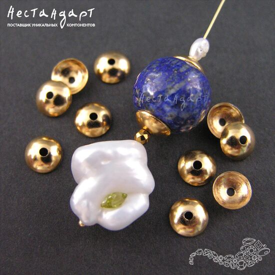 Чашечки для бусин Simple Gold Plated 6х2 мм, изображение 3