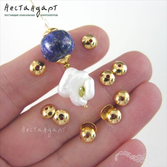 Чашечки для бусин Simple Gold Plated 6х2 мм, изображение 4