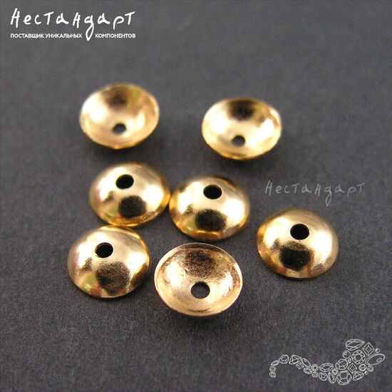 Чашечки для бусин Simple Gold Plated 6х2 мм, изображение 5