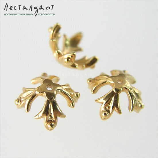Чашечки для бусин Knightly Lily Gold Plated 12х12 мм, изображение 5