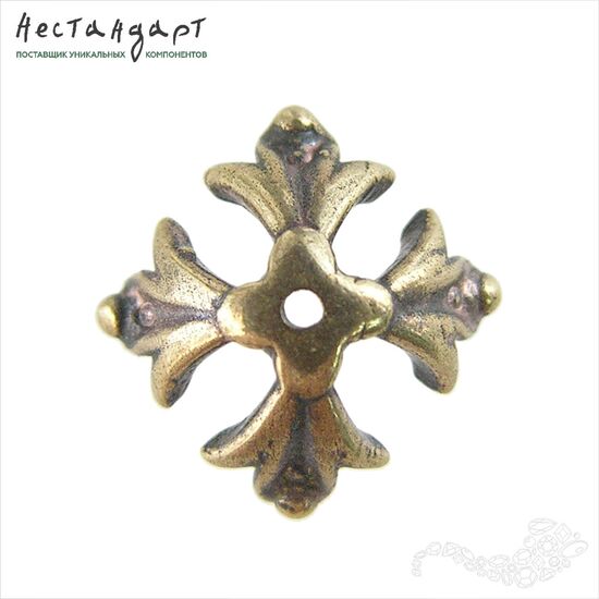 Чашечки для бусин Knightly Lily Patina Bronze 12х12 мм, изображение 4