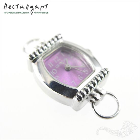 Основа для изготовления часов Geneva CL-14 Purple Satin Silver 28x19 мм, изображение 3