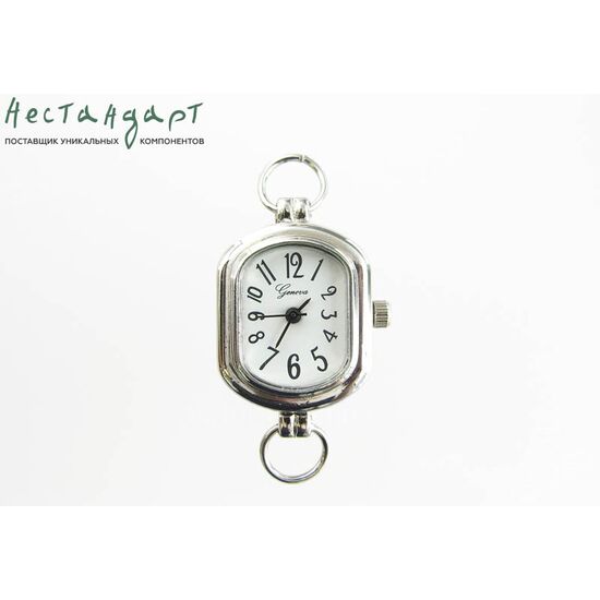 Основа для изготовления часов Geneva L-8 White Silver 30x19 мм