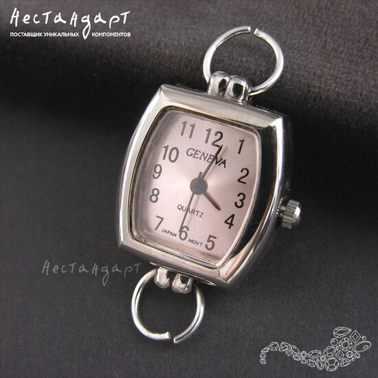 Основа для изготовления часов Geneva CL-15 Rose Satin Silver 29x21 мм