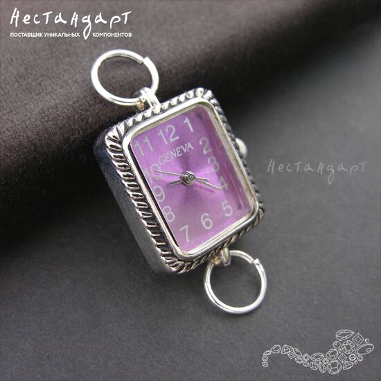 Основа для изготовления часов Geneva C-15 Purple Satin Silver 33x29 мм, изображение 3