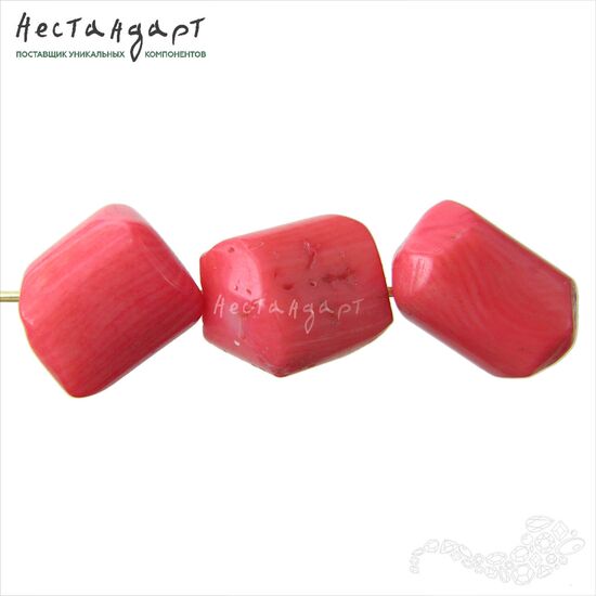 Коралл натуральный гладкий Billet Salmon 13-19 мм