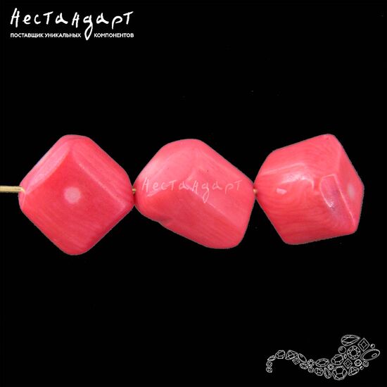 Коралл натуральный гладкий Billet Salmon 13-19 мм, изображение 4